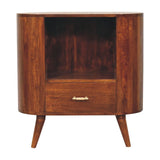 Cortez - T Bar Open Slot Cabinet - Dark Brown - Furniture Home Direct