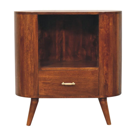 Cortez - T Bar Open Slot Cabinet - Dark Brown - Furniture Home Direct