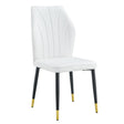 4 Modern Dining Chairs With Stylish Patterned Backrest And Metal Legs - Furniture Home Direct