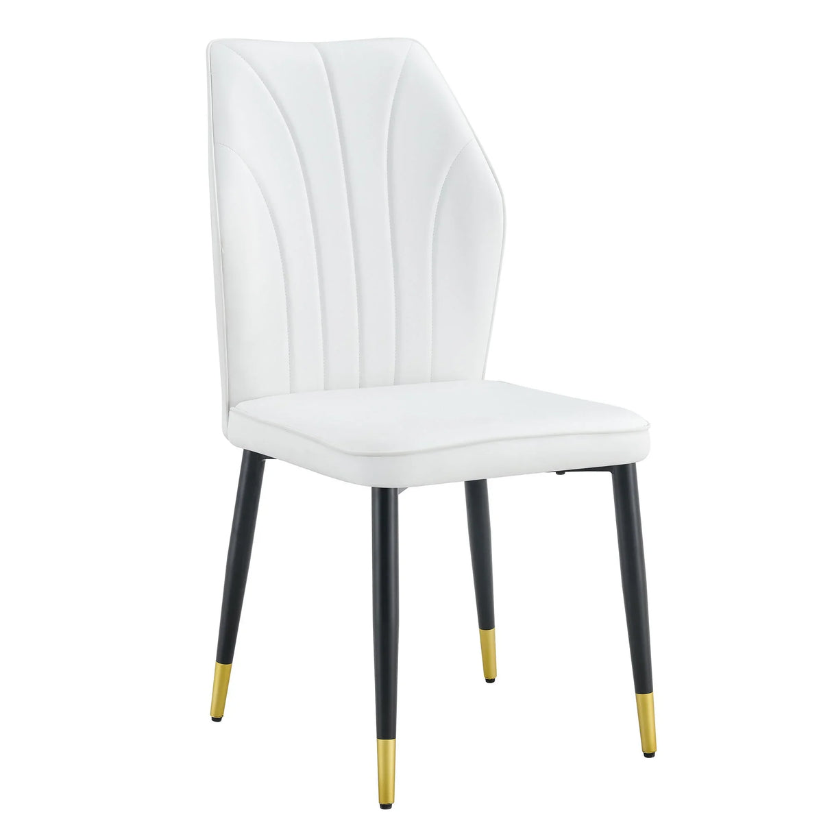 4 Modern Dining Chairs With Stylish Patterned Backrest And Metal Legs - Furniture Home Direct