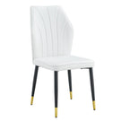 4 Modern Dining Chairs With Stylish Patterned Backrest And Metal Legs - Furniture Home Direct