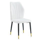 4 Modern Dining Chairs With Stylish Patterned Backrest And Metal Legs - Furniture Home Direct