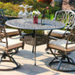 Round 48.03" Long Aluminum Dining Set With Cushions - Furniture Home Direct