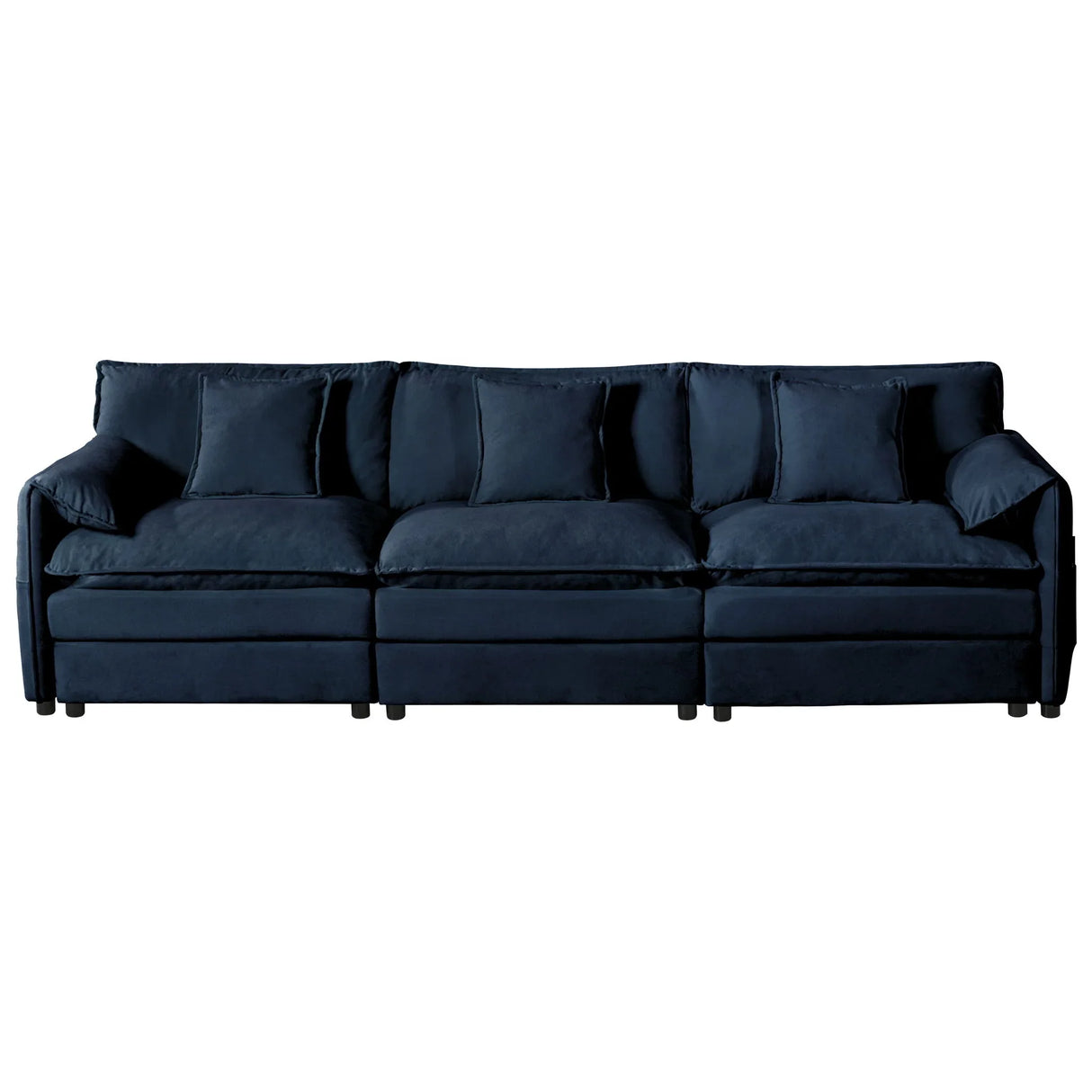 Modern Chenille Oversized Deep Seat Sectional Sofa With Pillows - Furniture Home Direct