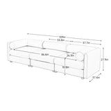 Stylish Chenille Sofa With Storage Seat And Cylindrical Backrest - Furniture Home Direct