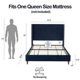 Peyton - Upholstered Bed With 54" High Headboard, Traditional Hand Buttoned Tufting - Furniture Home Direct