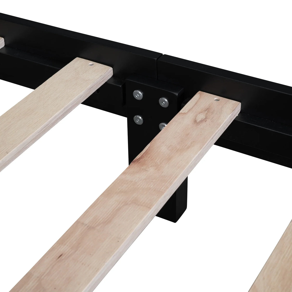 Platform Bed Full Size Wood Frame With Slat Support Black - Furniture Home Direct