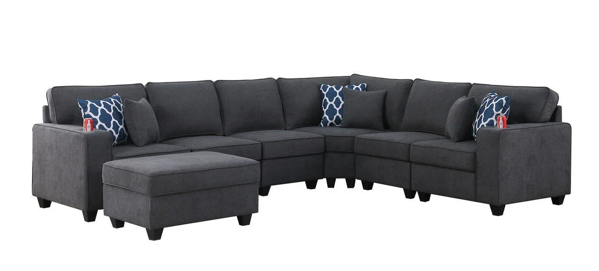 Cooper - Sectional Sofa With Ottoman And Cupholder - Furniture Home Direct