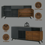 Destin- Ceramic Server - Walnut / Black - Furniture Home Direct