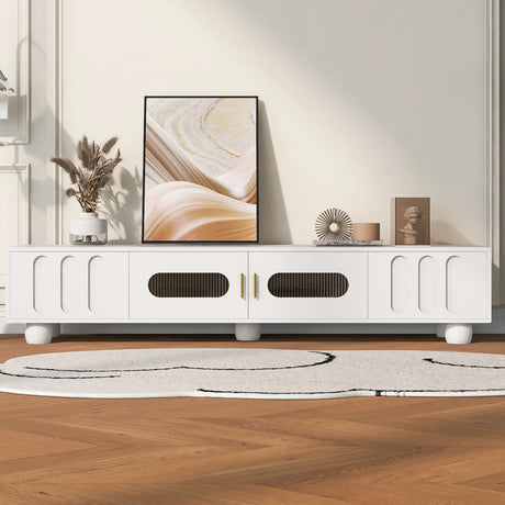 Modern TV Stand For TVs Up To 80", 2 Drawers And Cabinet - Furniture Home Direct