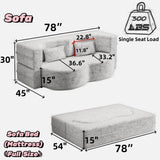 Floor Convertible Sleeper Sofa Bed With 2 Pillows - Furniture Home Direct