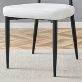 Dining Chairs Set Of 4 Modern Upholstered Metal Legs White - Furniture Home Direct