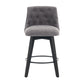 Swivel Bar Stools & Button Tufted Back (Set of 2) - Furniture Home Direct