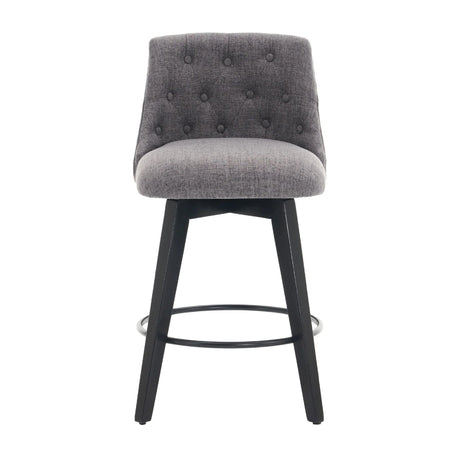 Swivel Bar Stools & Button Tufted Back (Set of 2) - Furniture Home Direct