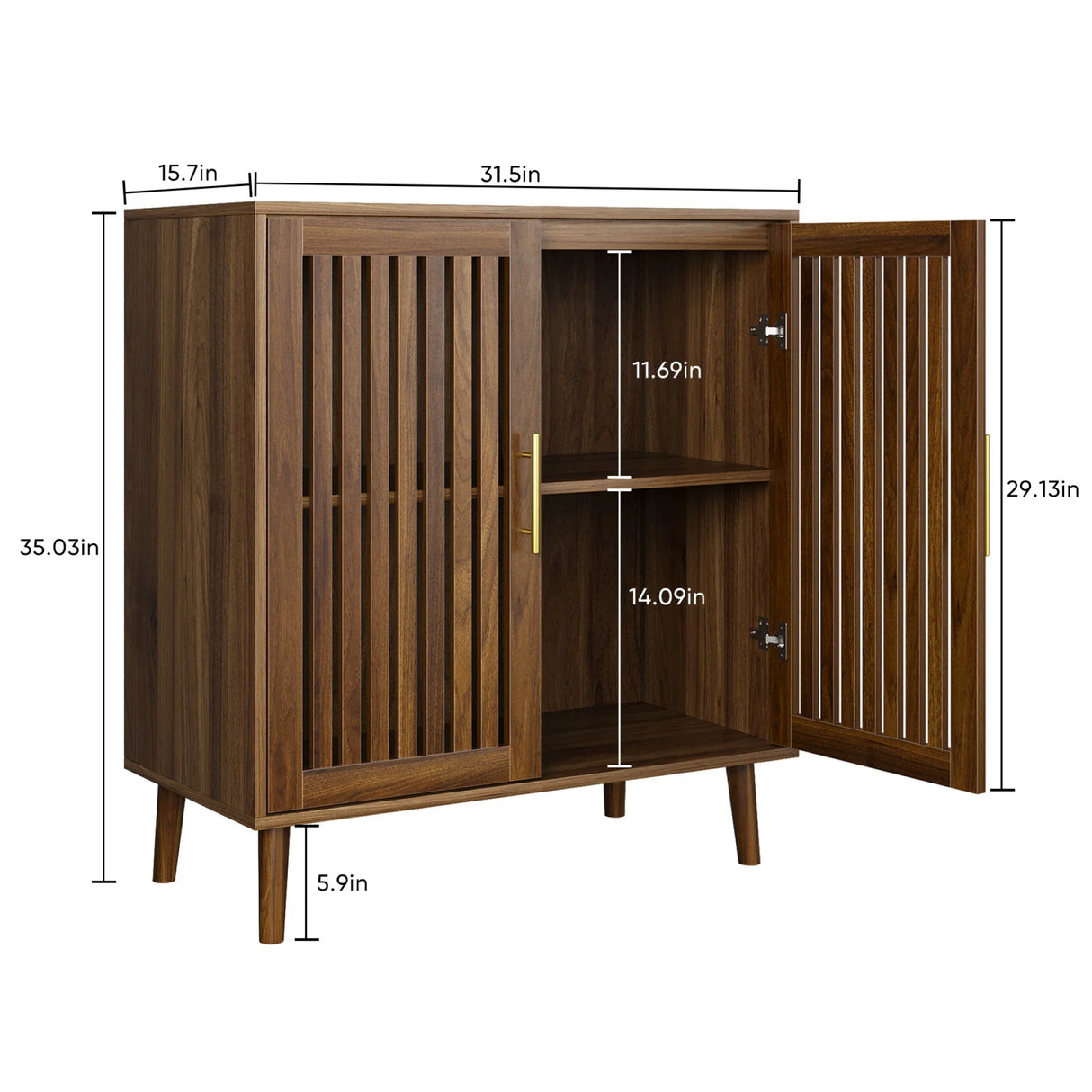 Grille Striped Sideboard Buffet Cabinet With Storage - Furniture Home Direct