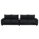 Modern 4 Seater Corduroy Sofa Couch With USB Ports And Hidden Storage - Furniture Home Direct