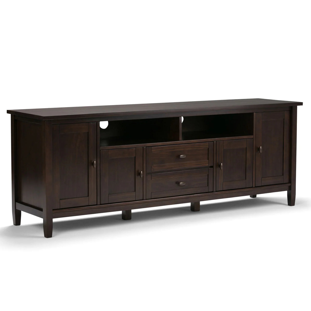 Warm Shaker - TV Media Stand Handcrafted - Tobacco Brown - Furniture Home Direct