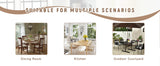 Dining Set Round Table With 4 Chairs Wood Top Black - Furniture Home Direct