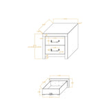 Monica - Nightstand With Spacious Drawers Bar Handles - Dark Oak - Furniture Home Direct