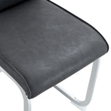 Dining Set Round Table With Black PU Leather Chairs White - Furniture Home Direct