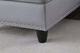 Irine - Faux Leather Sectional Sofa With Ottoman - Gray - Furniture Home Direct
