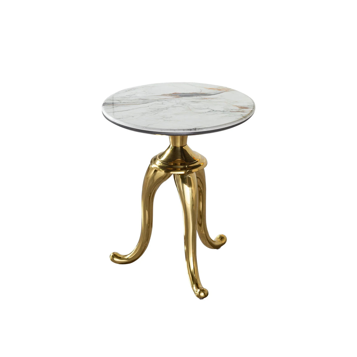 Modern Small Coffee Table With Microcrystalline Stone Top And Carbon Steel Legs - Gold - Furniture Home Direct