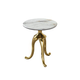 Modern Small Coffee Table With Microcrystalline Stone Top And Carbon Steel Legs - Gold - Furniture Home Direct