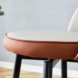 Counter Height Bar Stool Set of 2 Leatherette Brown White - Furniture Home Direct