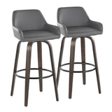 Daniella - Contemporary Fixed Height, Barstool With Swivel With Round Footrest (Set of 2) - Furniture Home Direct