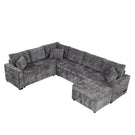 Sectional Sofa Pull-Out Sofa Bed Sleeper With A Storage Ottoman, Three Pillows And Charging Devices For Living Room - Furniture Home Direct