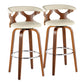 Gardenia - Mid Century Modern Fixed Height Barstool With Swivel With Round Footrest (Set of 2) - Furniture Home Direct