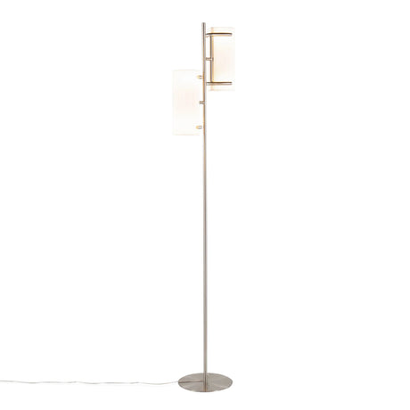 Rhonda - Contemporary / Glam Floor Lamp - Nickel / White - Furniture Home Direct