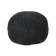 Bordeaux - Knitted Cotton Round Pouf - Furniture Home Direct