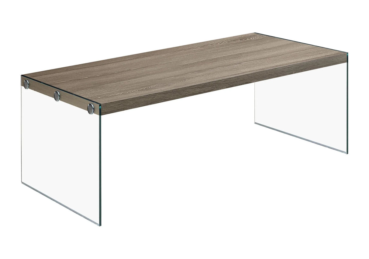 Coffee Table Rectangular For Living Room Clear Tempered Glass - Furniture Home Direct