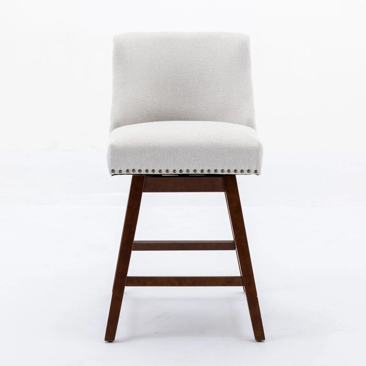 Counter Height Swivel Barstools, 26'' H Seat Height Upholstered Bar Stools (Set of 2), Fabric - Furniture Home Direct