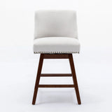 Counter Height Swivel Barstools, 26'' H Seat Height Upholstered Bar Stools (Set of 2), Fabric - Furniture Home Direct