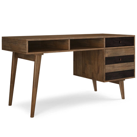 Clarkson - Desk With Side Drawers - Rustic Natural Aged Brown - Furniture Home Direct