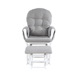 Mason - Glider And Ottoman White Wood - Furniture Home Direct