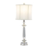 Karat - Contemporary Crystal Table Lamp (Set of 2) - Clear Crystal / Chrome / White Softback - Furniture Home Direct