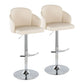 Dahlia - Contemporary Adjustable Barstool With Swivel With Rounded T Footrest (Set of 2) - Furniture Home Direct
