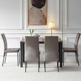 5 Piece Dining Set Including Velvet High Back Nordic Dining Chair & Creative Design Dining Table - Furniture Home Direct