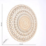 Floral Hand Carved Mandala Round Wall Decor - Brown / Antique White - Furniture Home Direct