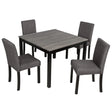 Modern Dining Table Set With Upholstered Chairs For Dining Room - Furniture Home Direct