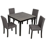 Modern Dining Table Set With Upholstered Chairs For Dining Room - Furniture Home Direct