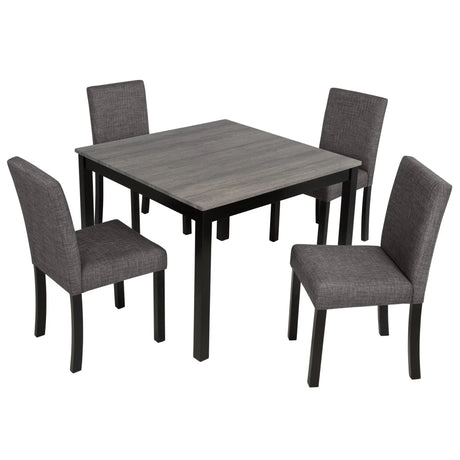 Modern Dining Table Set With Upholstered Chairs For Dining Room - Furniture Home Direct