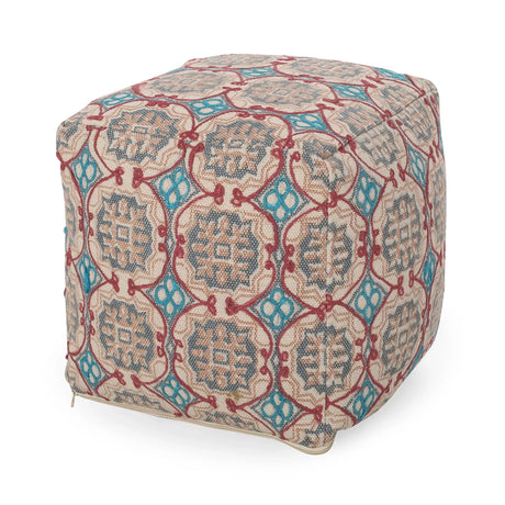 Amelia - Handcrafted Fabric Pouf, Rustic Elegance - Multicolored - Furniture Home Direct