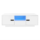 Modern High Glossy Rectangle Coffee Table With 16 Color LED Lights For Living Room - Furniture Home Direct