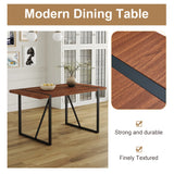Dining Table Industrial Wood Grain Rectangular Walnut - Furniture Home Direct