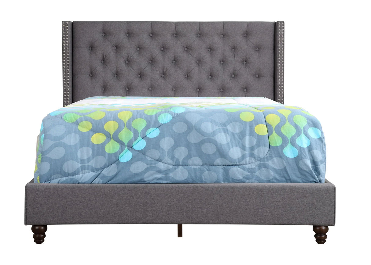 Nailhead Bed Transitional Vibrant - Furniture Home Direct