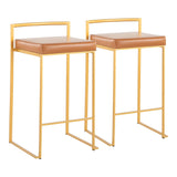 Fuji - Contemporary / Glam Design Counter Stool (Set of 2) - Furniture Home Direct